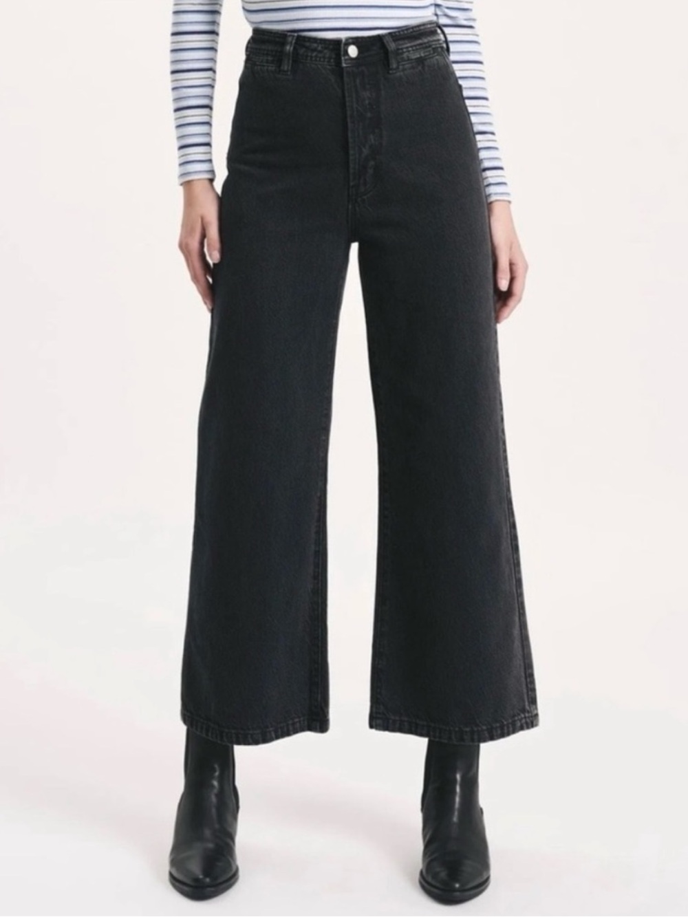 Rolla’s Sailor High Rise Wide Leg‎ Jeans Charcoal Black
